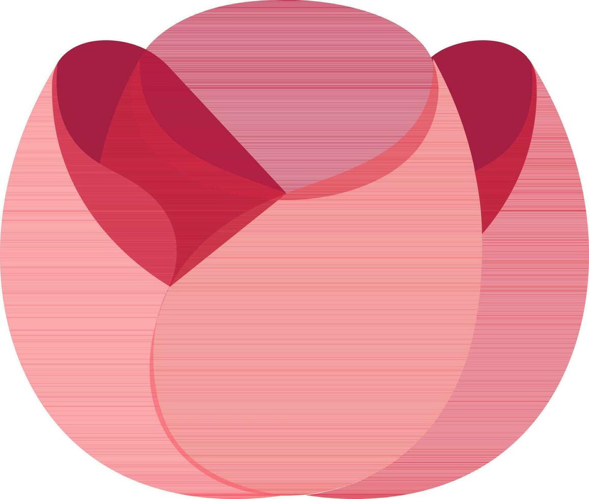 rojo Rosa icono en plano estilo. vector