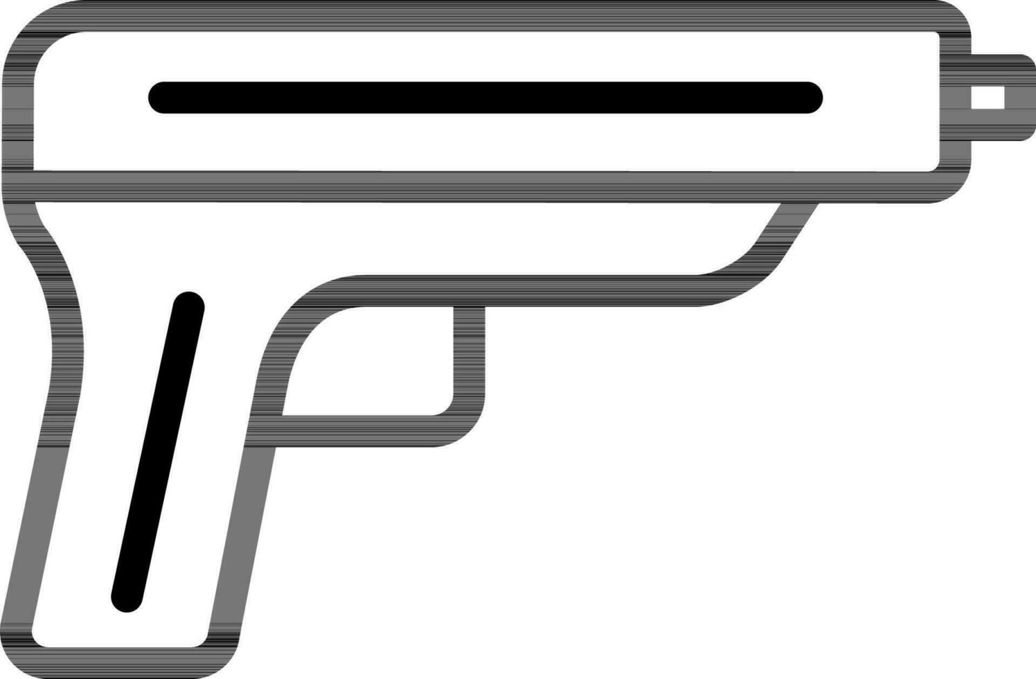 Laser gun icon in thin line art. vector