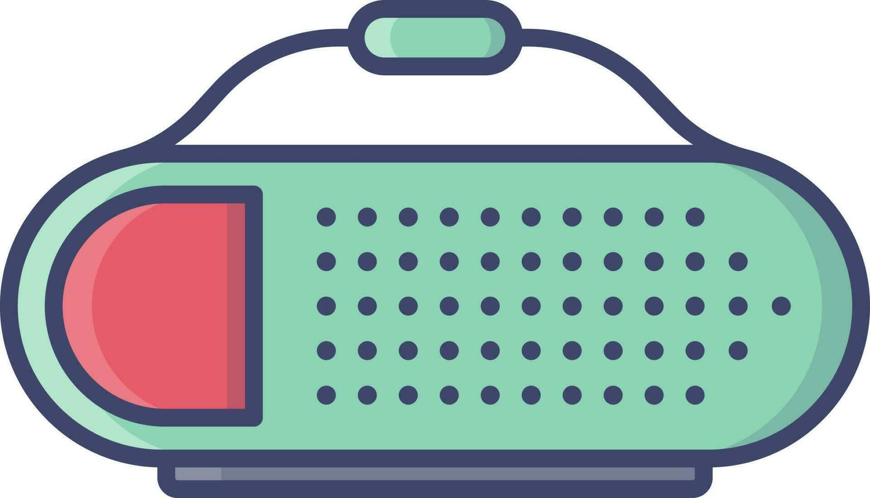 Boombox speaker icon in green and red color. vector