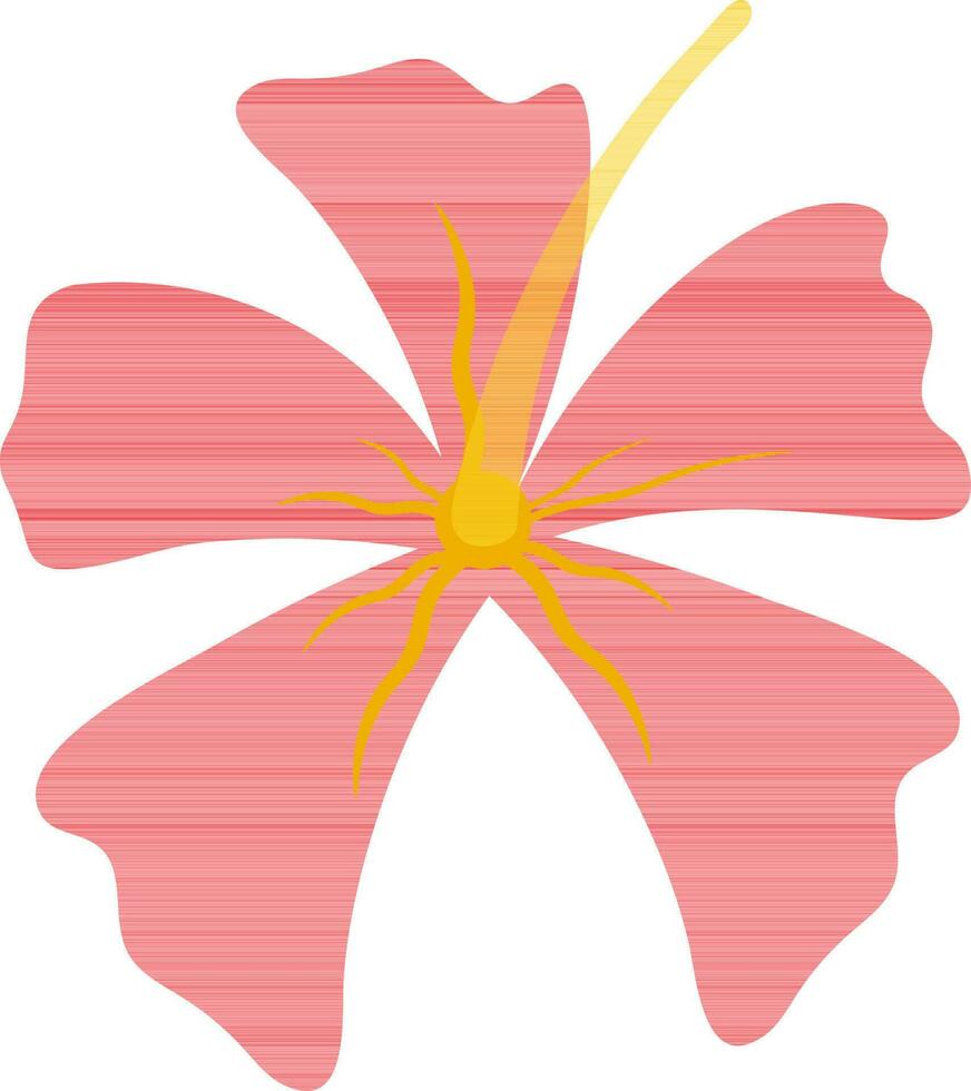 Hibiscus Flower icon in red and yellow color. vector