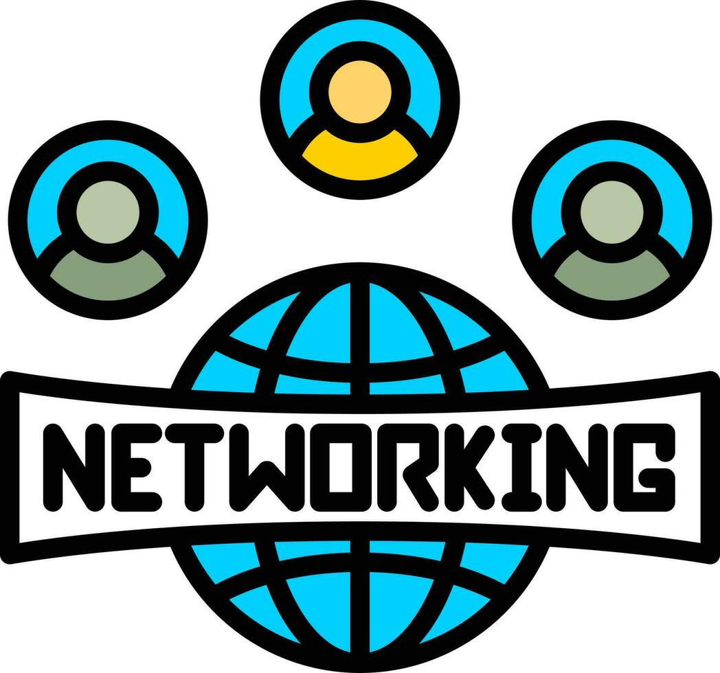 Networking or Global internet connect people icon in flat style. vector