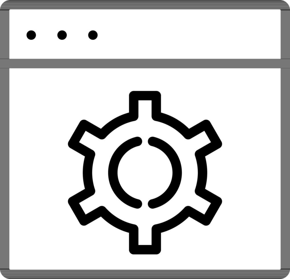 Web setting icon in black line art. vector