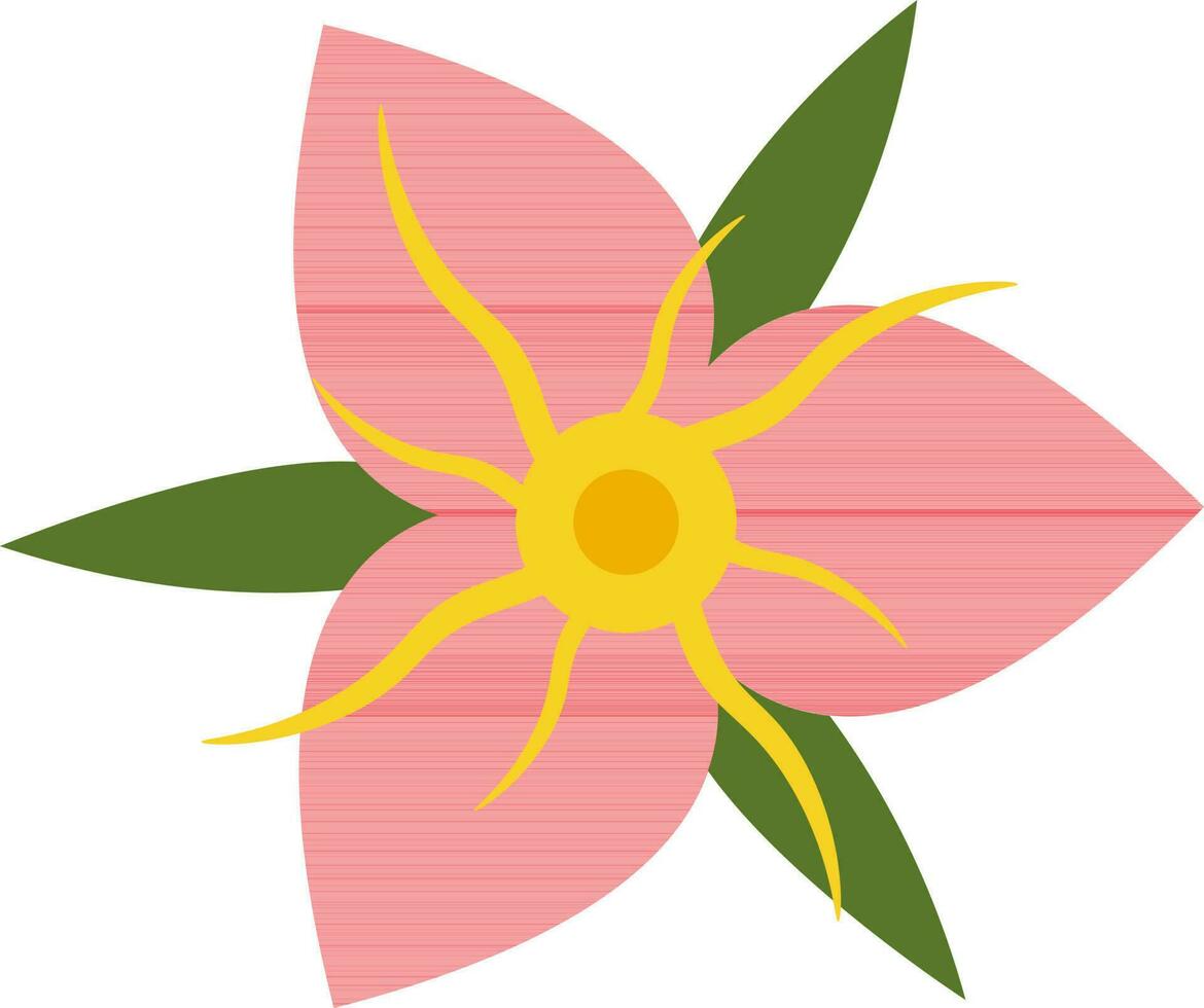 flor con hojas icono en plano estilo. vector