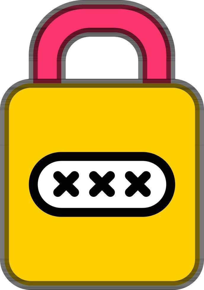 Flat style combination lock icon or symbol. vector