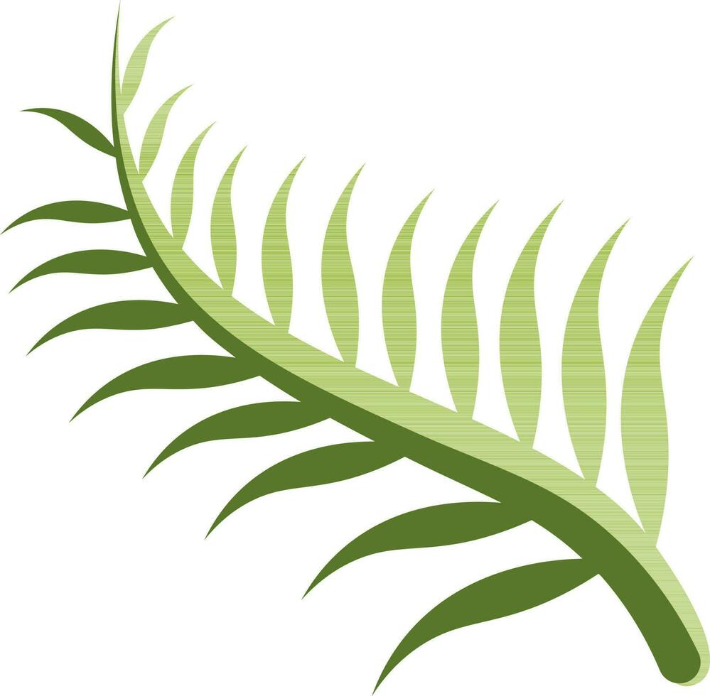 Green Tropical Leaf icon in flat style. vector