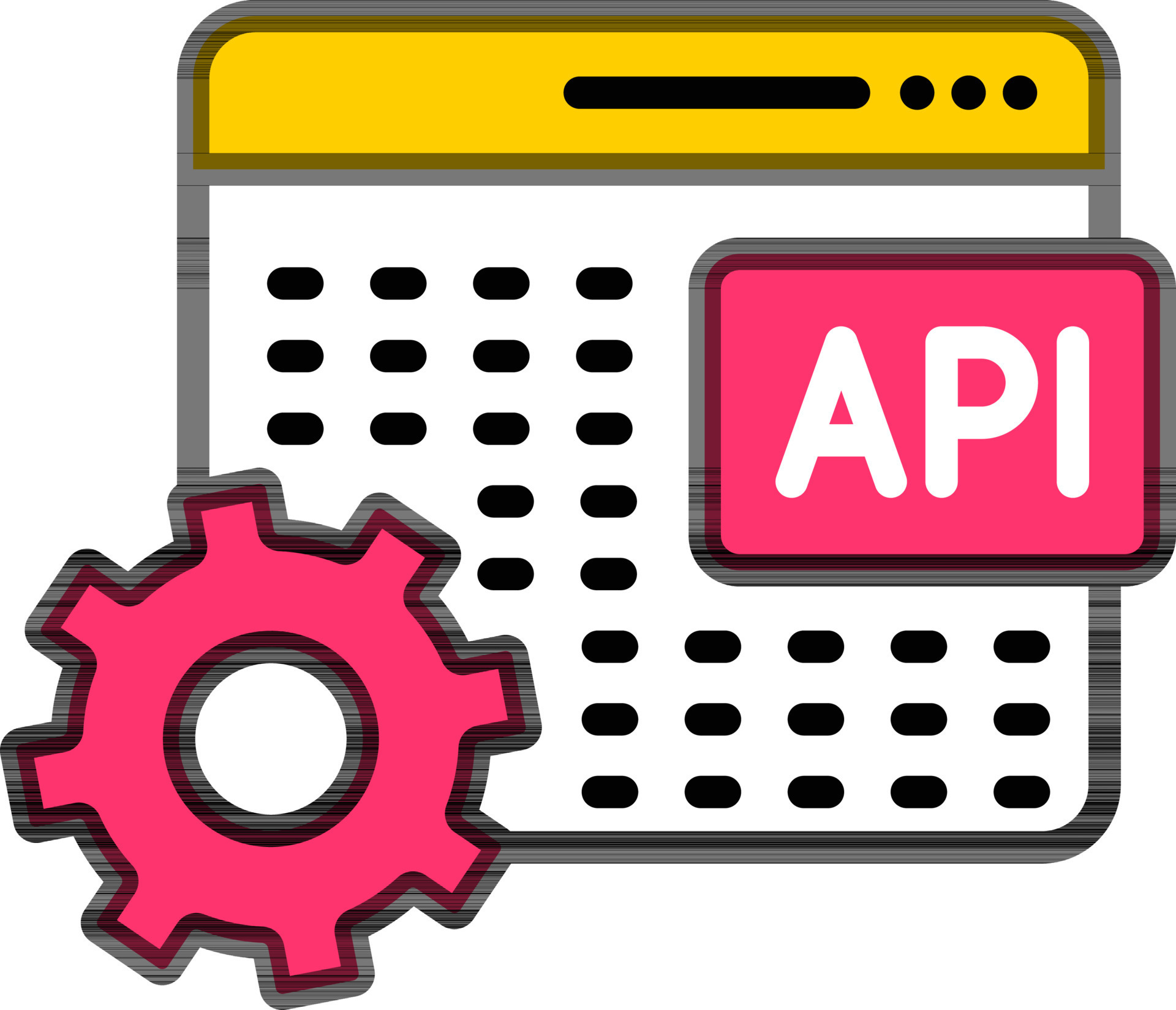 Vector illustration of API website setting icon. 24369341 Vector Art at ...