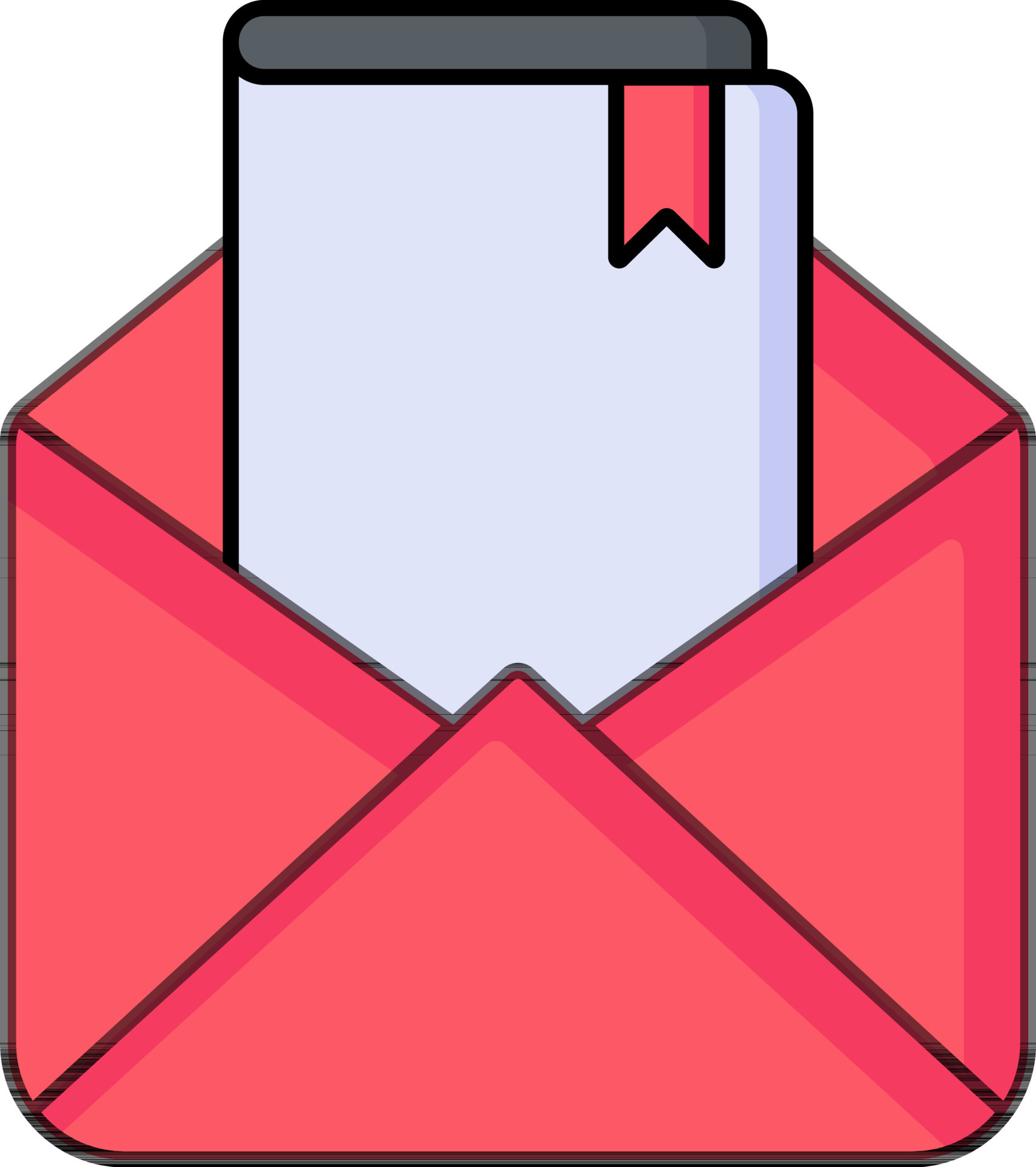 Book mail icon or symbol in red and blue color. 24369351 Vector Art at
