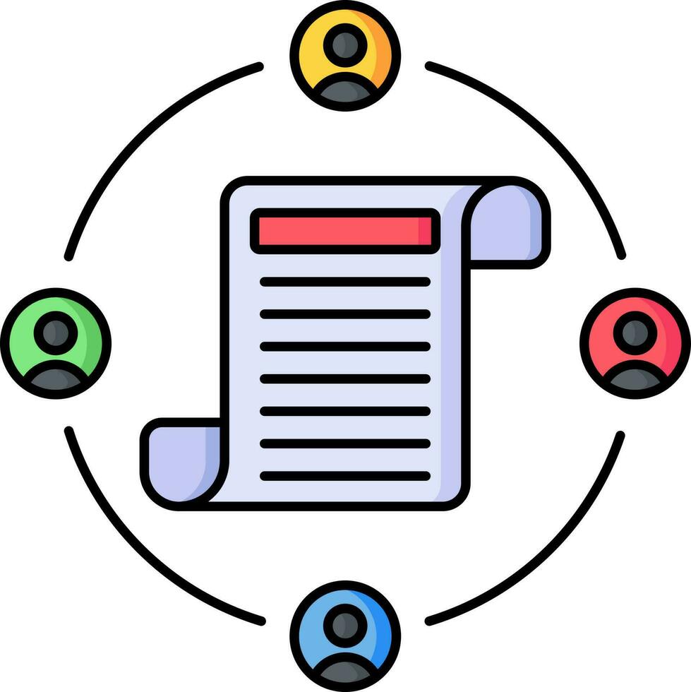 Group link file learning or business icon in flat style. vector