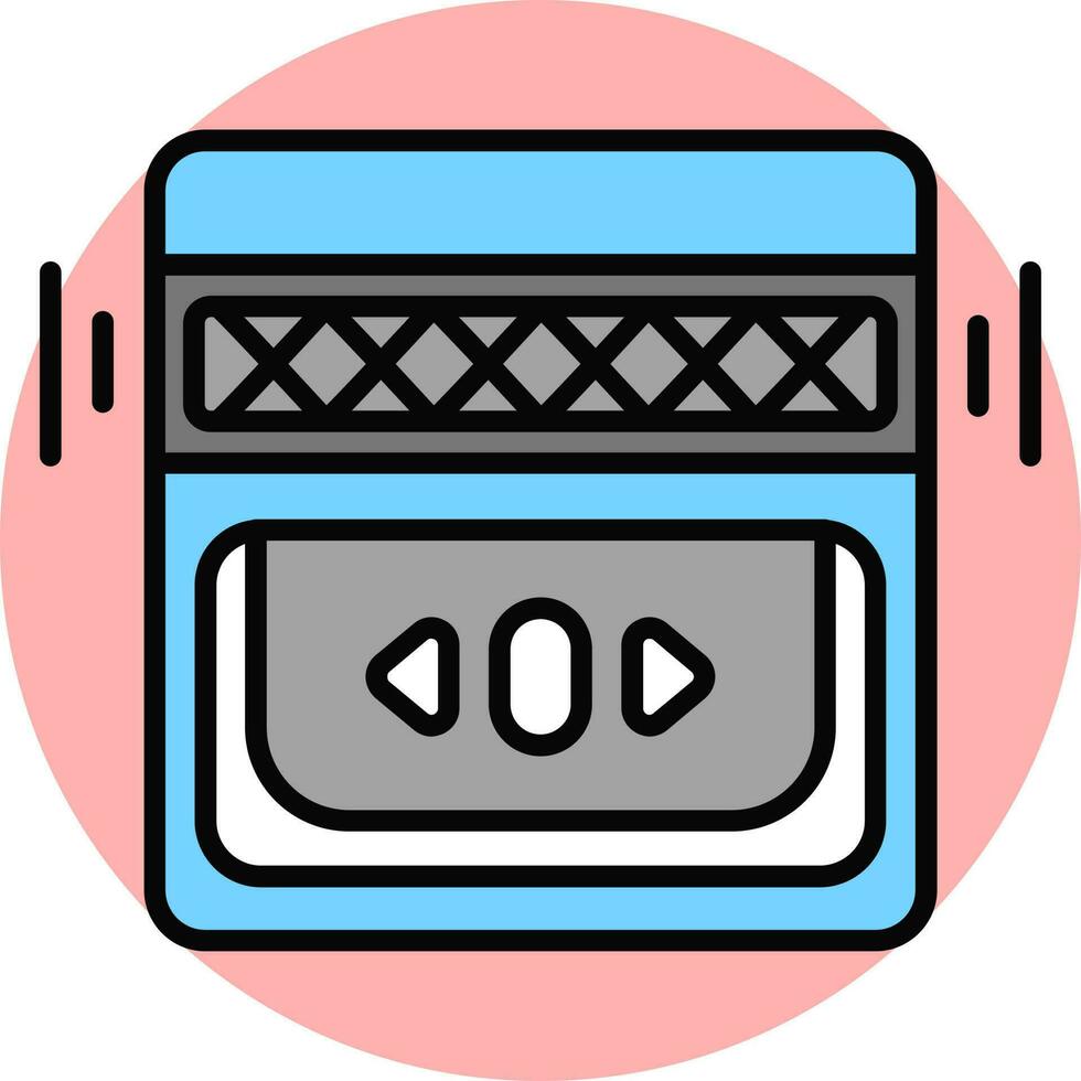 Tape recorder icon in flat style. vector