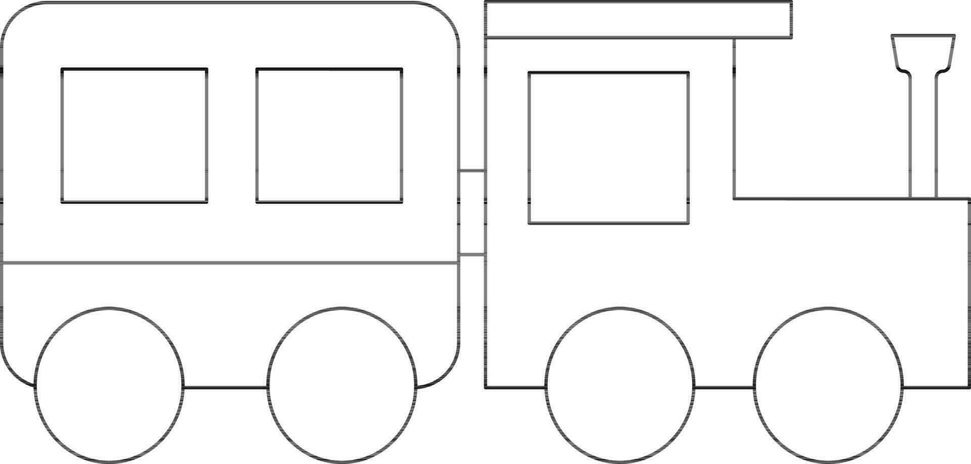 plano estilo tren icono en negro línea Arte. vector
