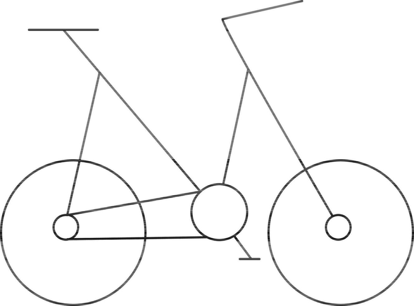 Black Outline Bicycle Icon on White Background. vector