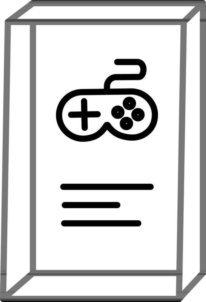 Video Game Book icon in Black Outline. vector