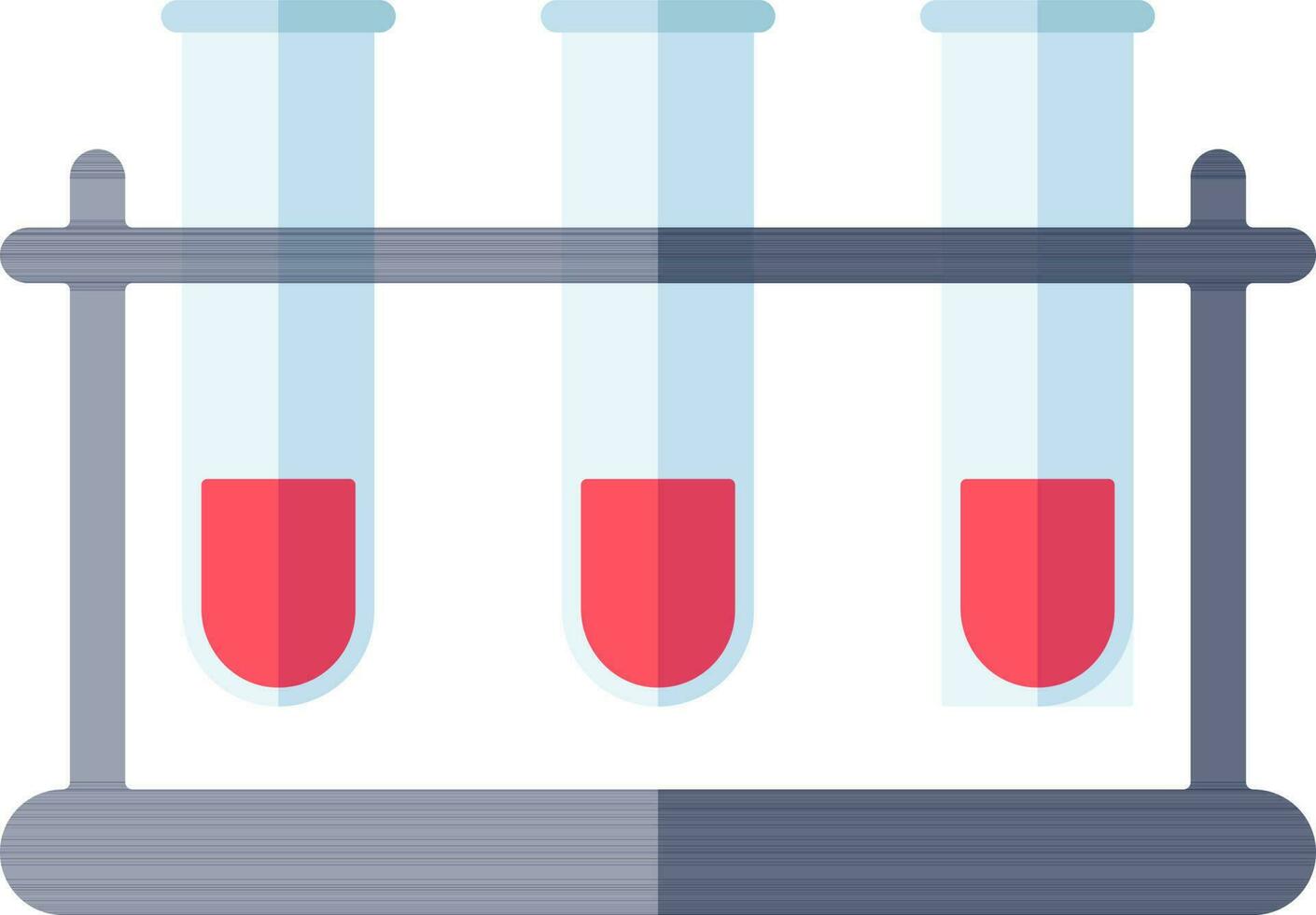 Liquid test tube rack icon in blue and red color. vector