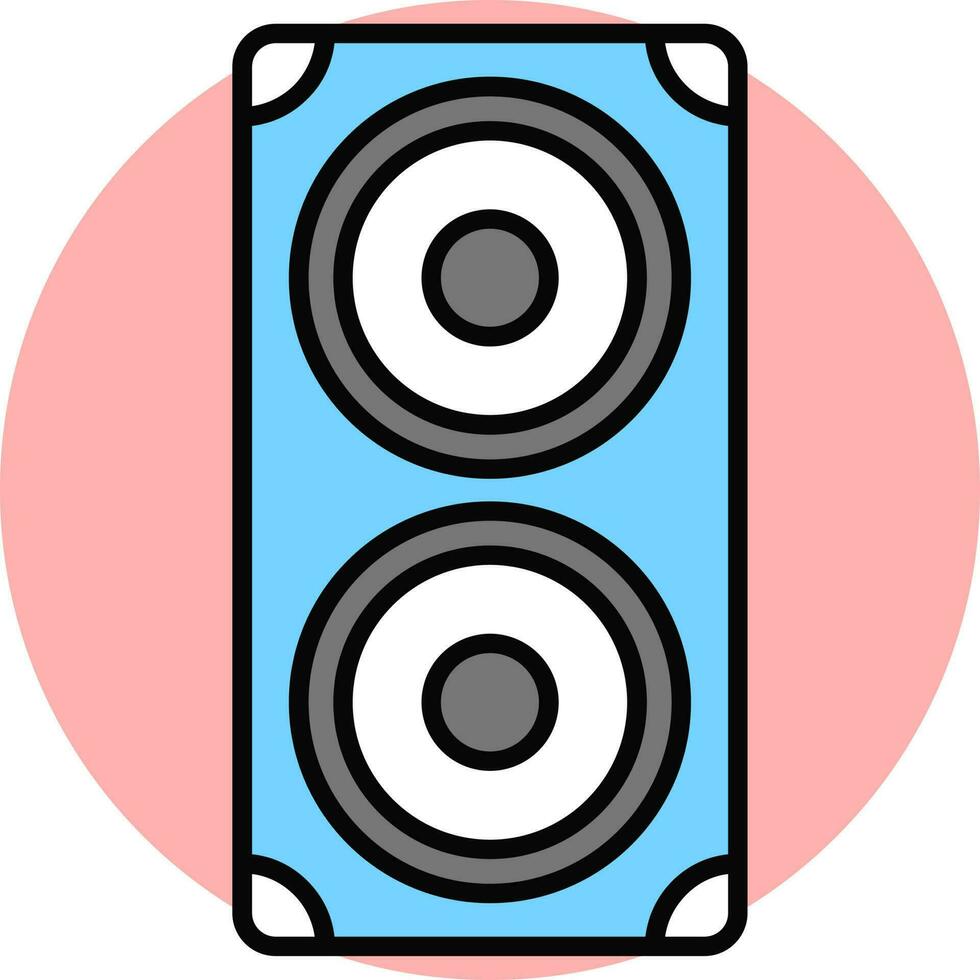 Blue and Gray speaker icon on pink round background. vector