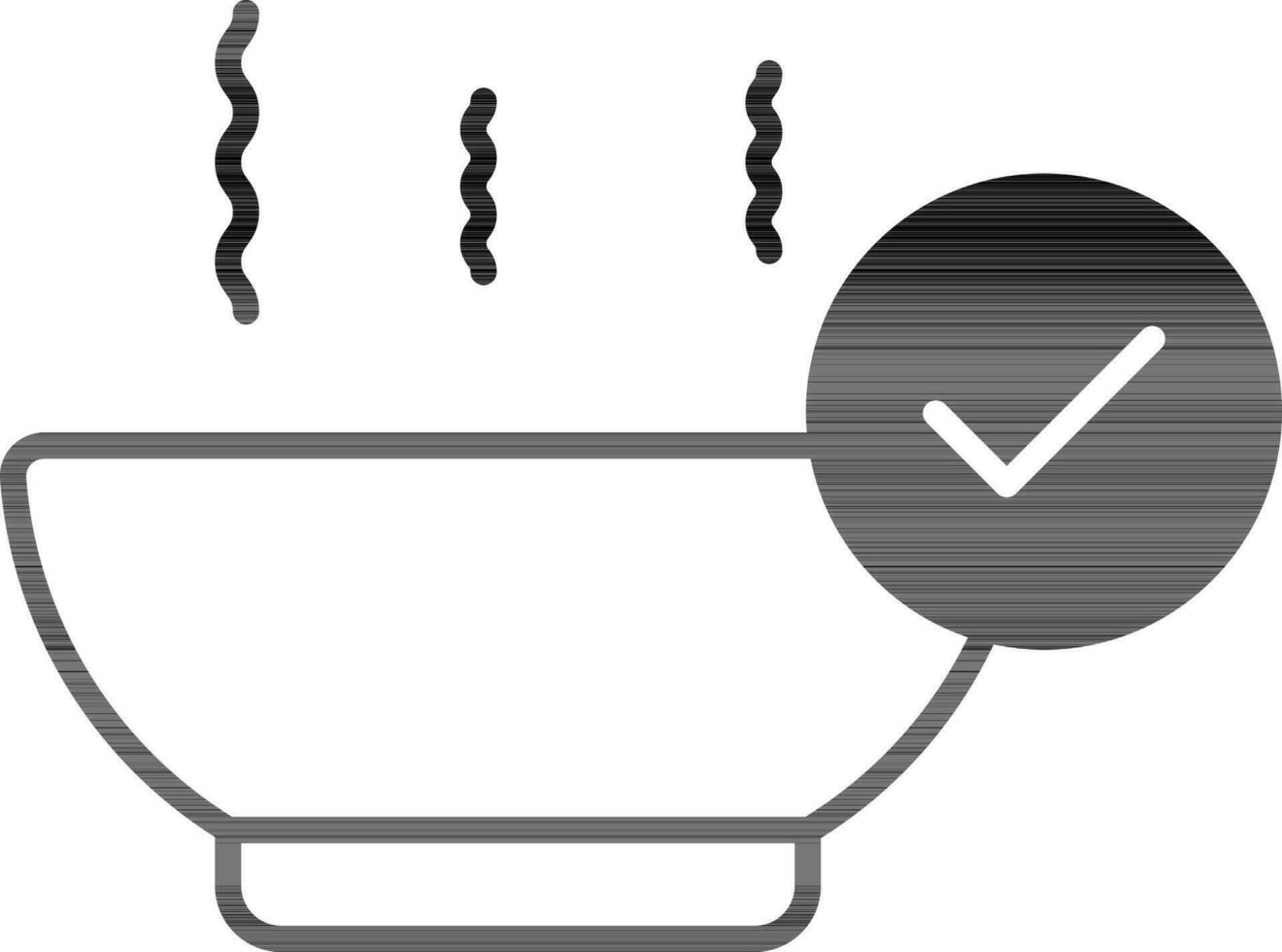 Thin line art Hot Bowl icon for Food Checking. vector