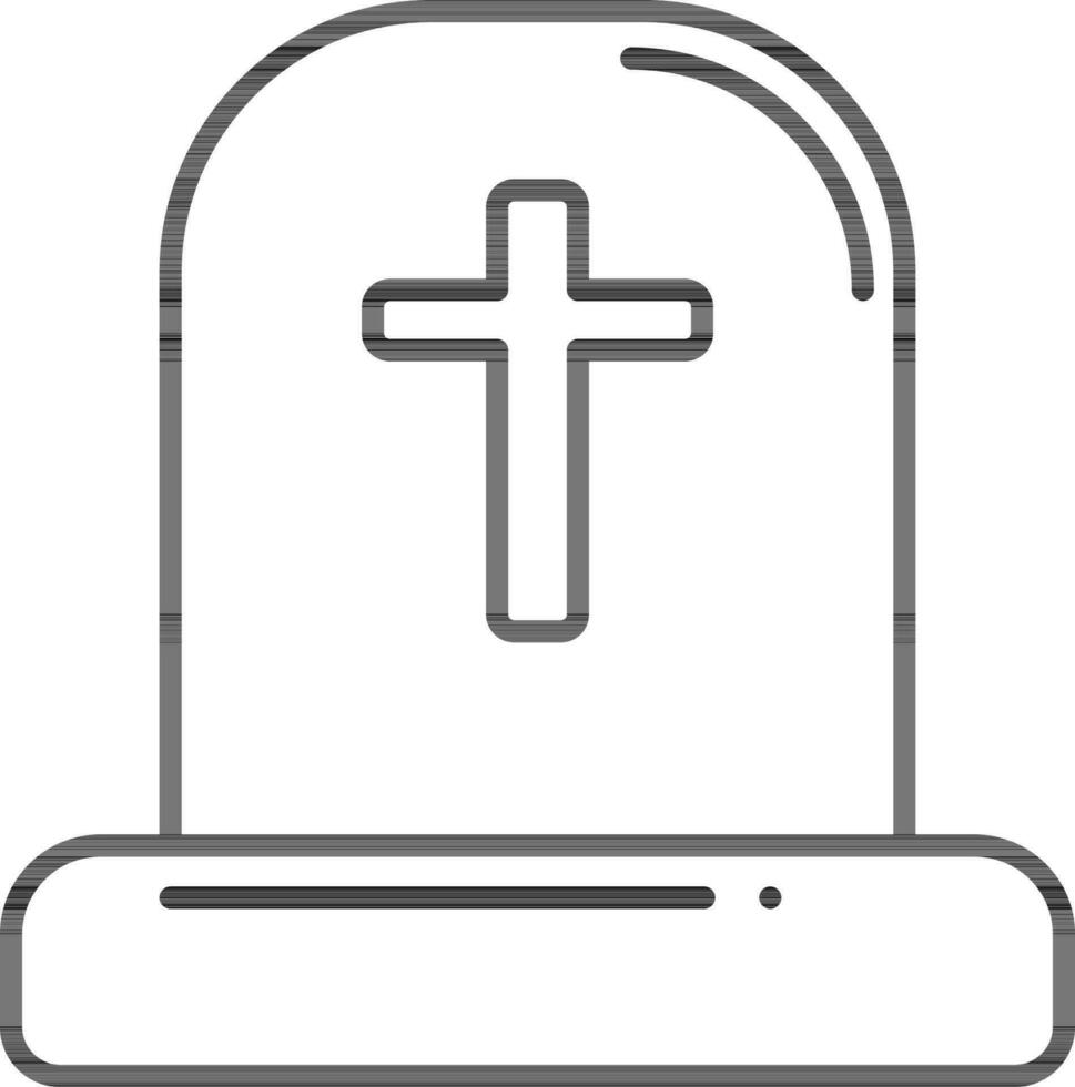 Flat style Graveyard icon in black outline. vector