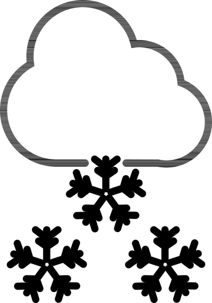 Line art Snowfall icon in flat style. vector