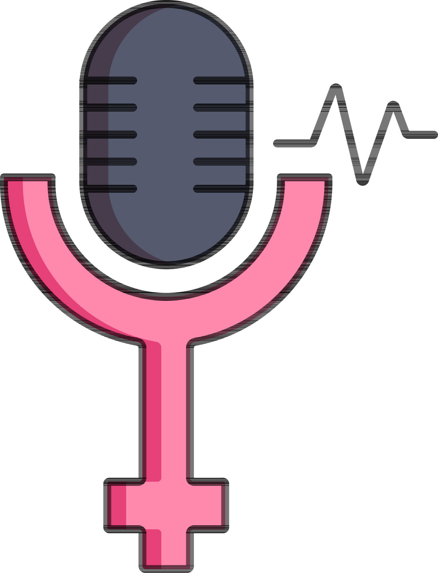 Voice Recorder or Microphone icon in Pink and Gray color. 24369662