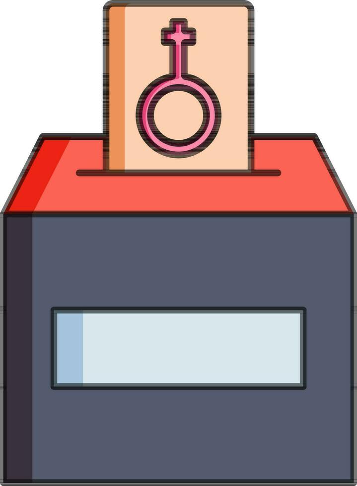 Female Support Voting Letter Box icon in flat style. vector