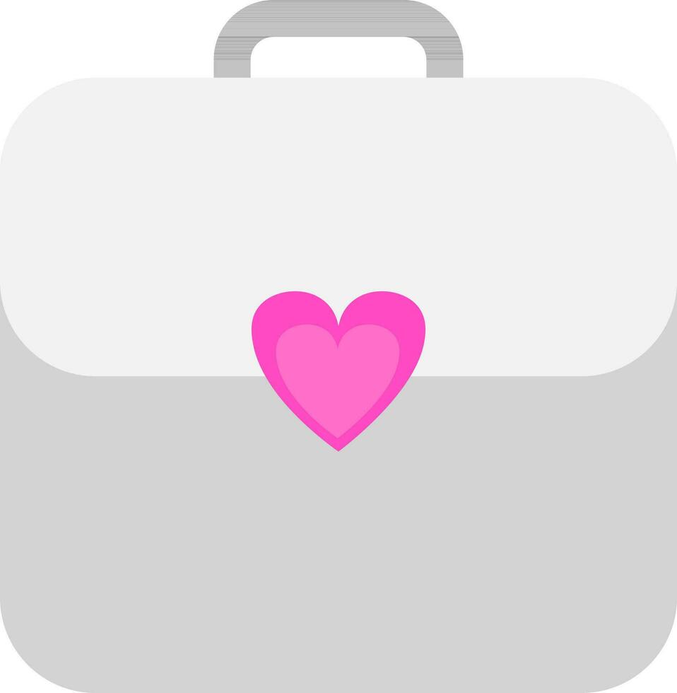 Loving handbag icon in pink and gray color. vector