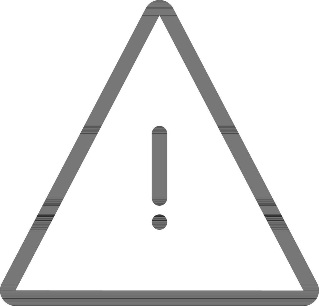 Black line art illustration of Warning icon. vector
