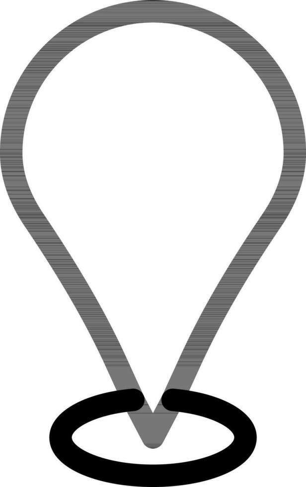 Location pointer or GPS icon in black line art. vector