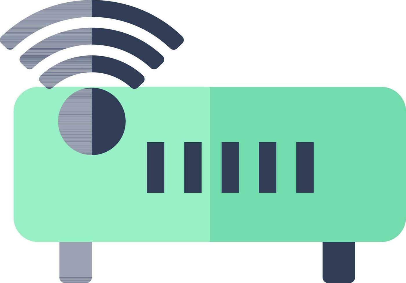 Green and Blue Projector icon on White Background. vector
