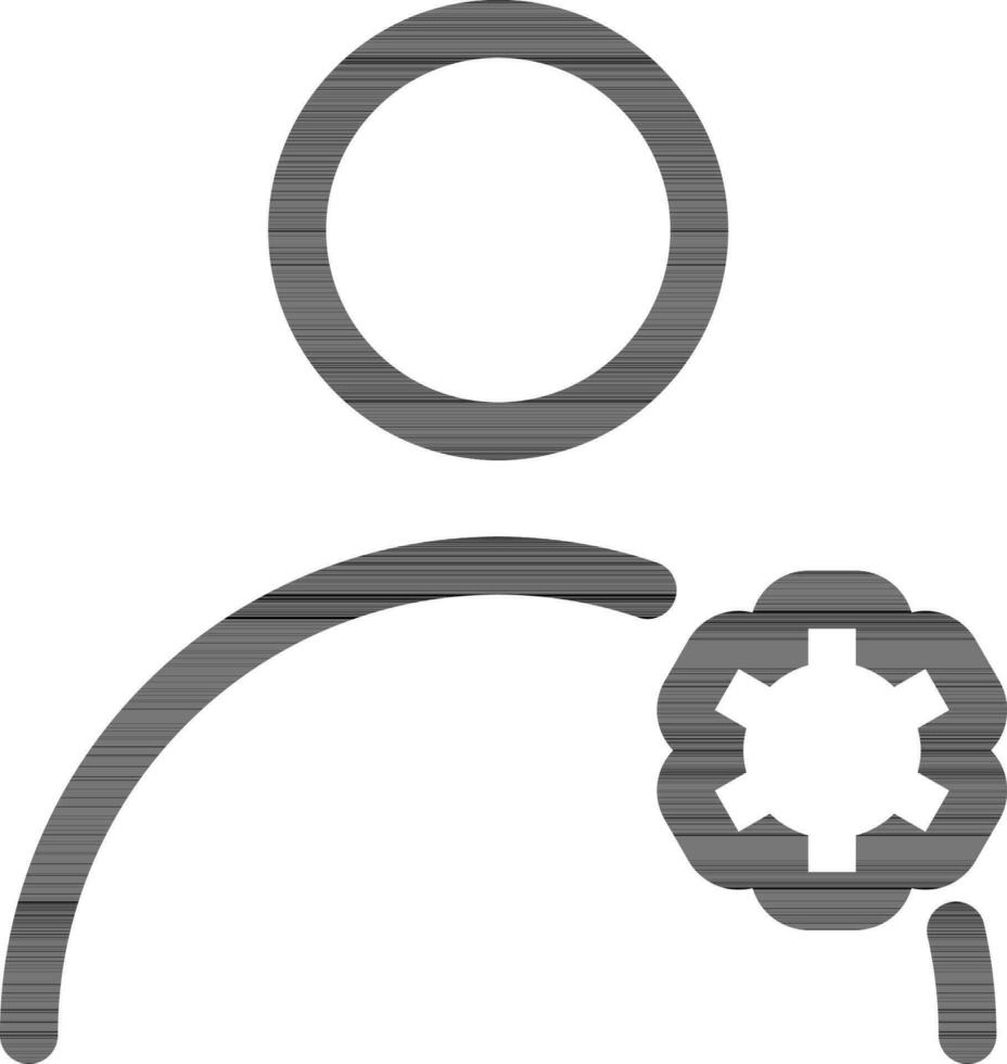 Line art illustration of User setting icon. vector