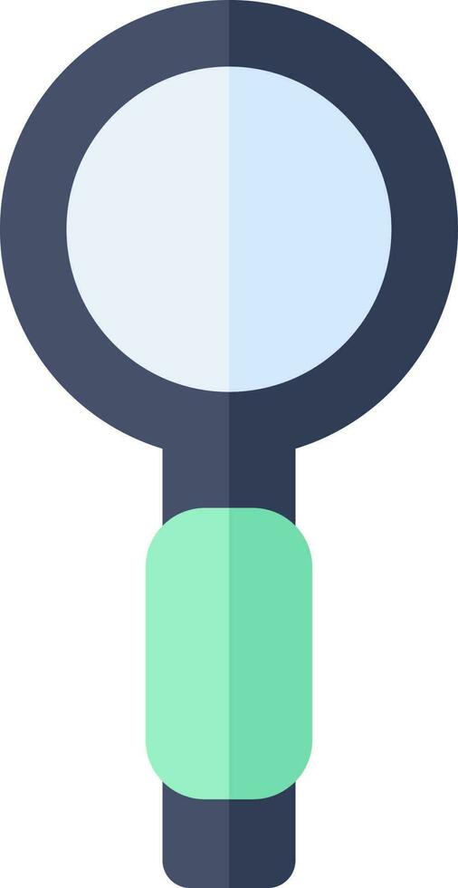 Flat style Magnifying Glass icon in blue and green color. vector