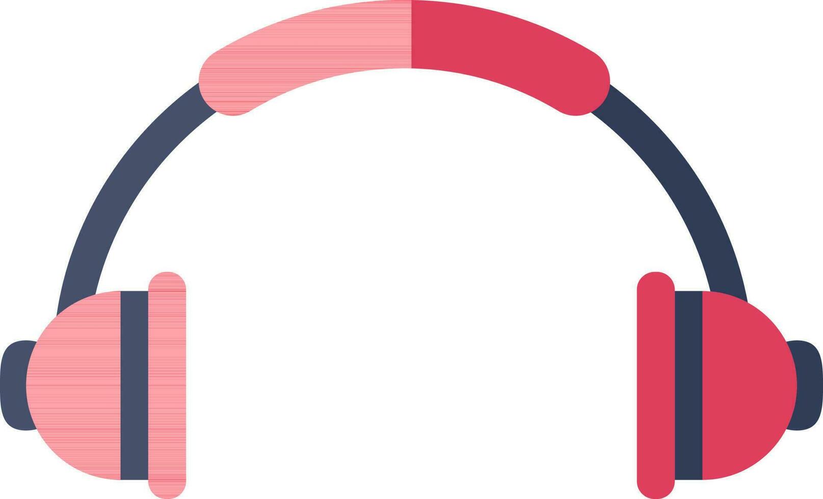 Flat style Headphone icon in red and blue color. vector