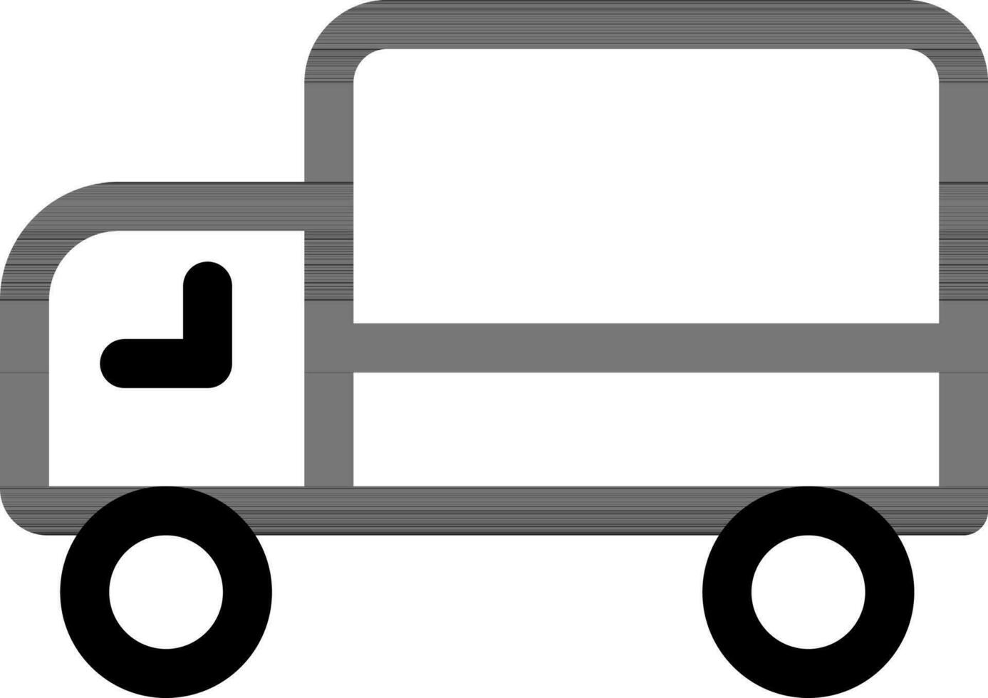 Delivery truck or Lorry icon in black line art. vector