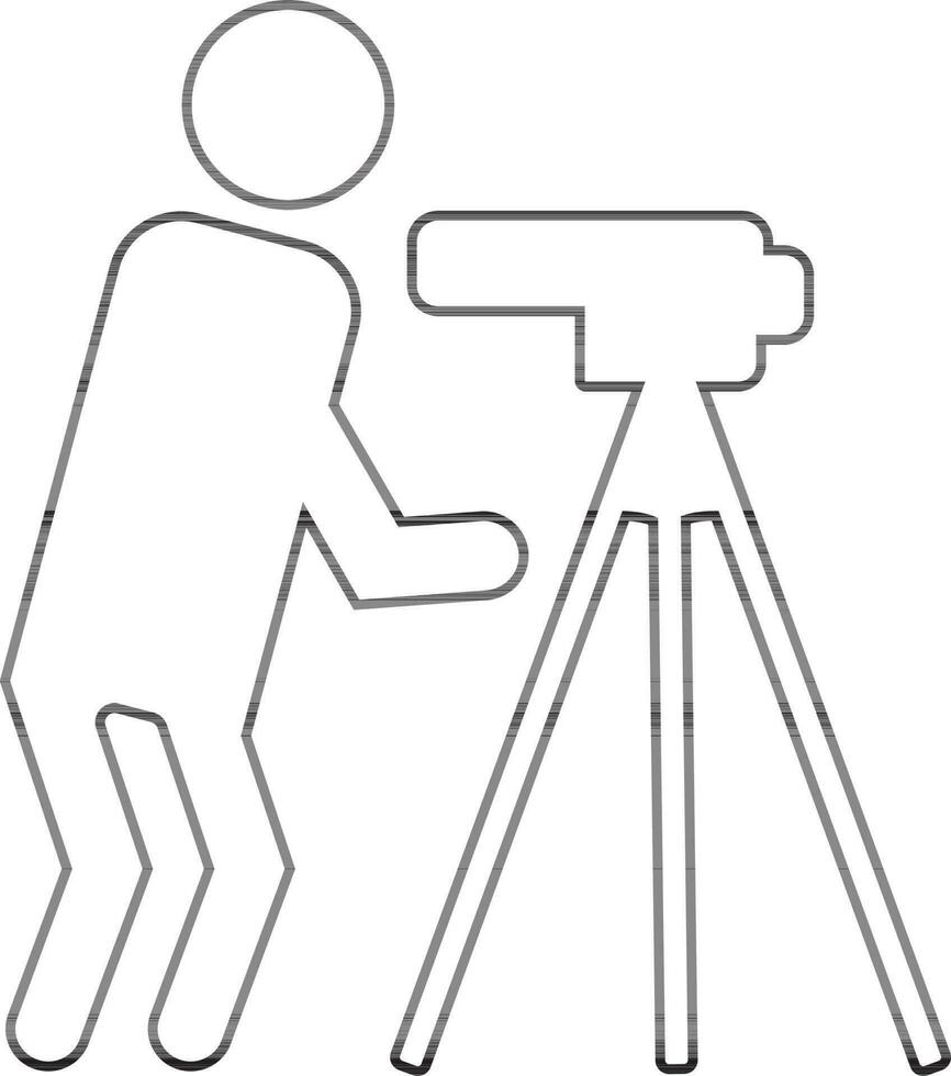 Character of faceless man with telescope. vector