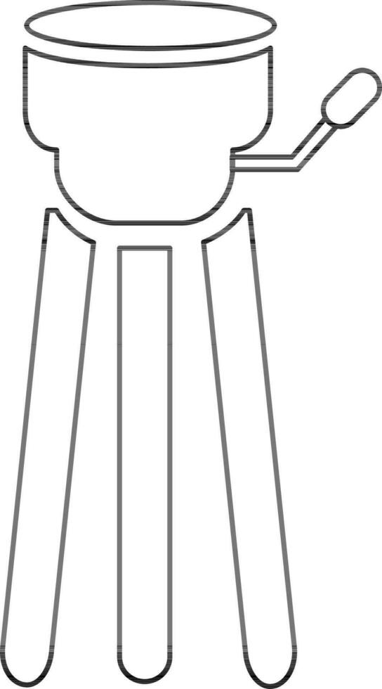 Tripod in black line art. vector