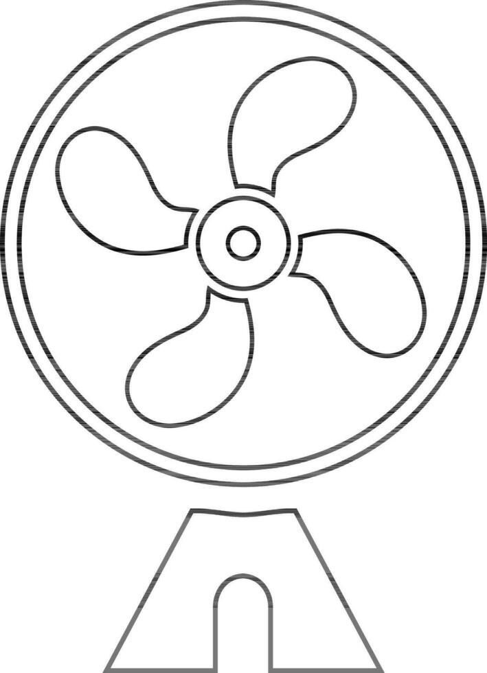 Illustration of fan in black line art. vector