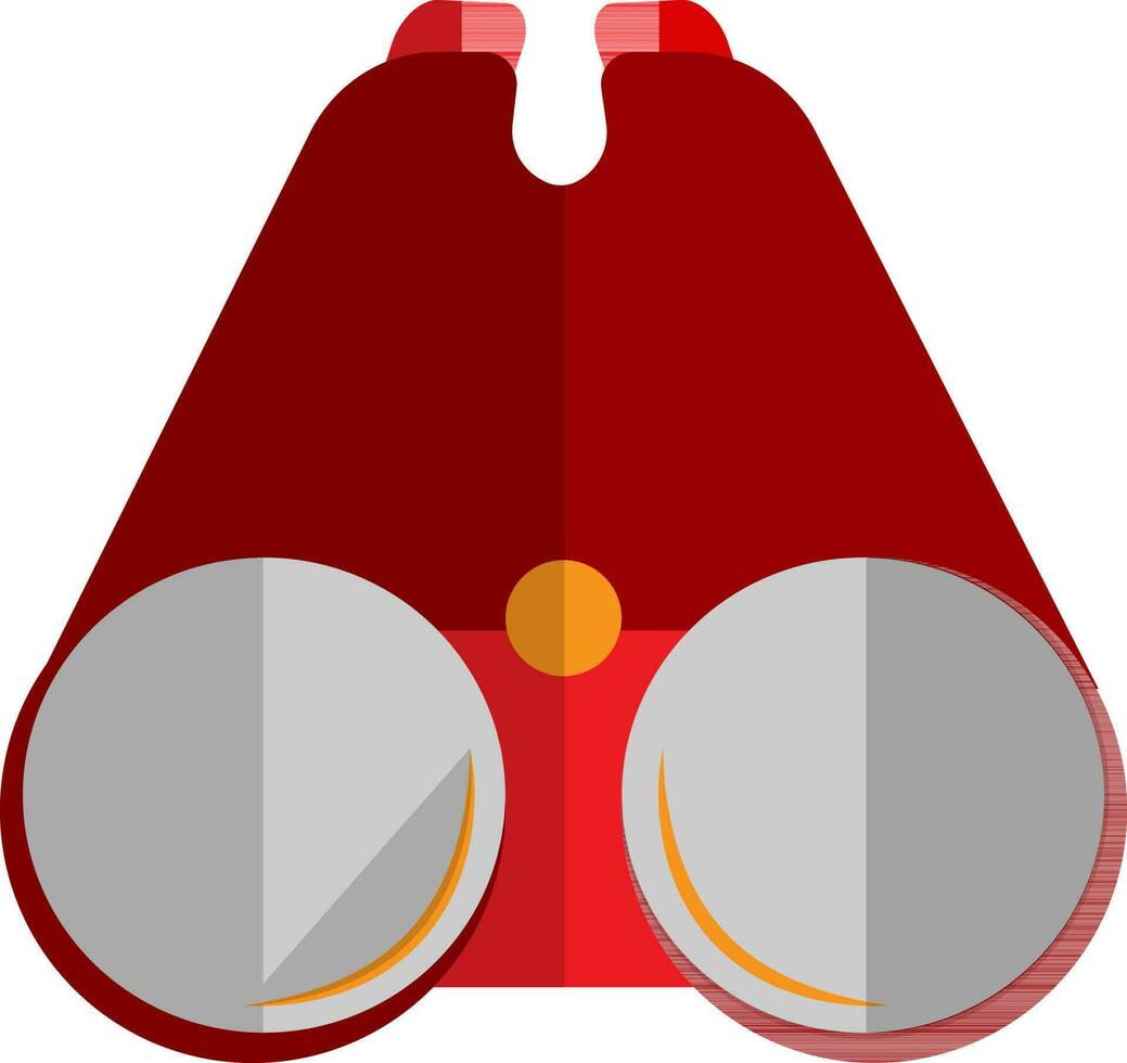 Red and grey binocular in flat style. vector