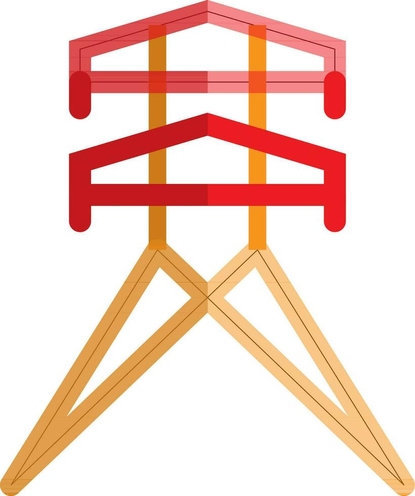 Electricity pylon in red and orange color. vector