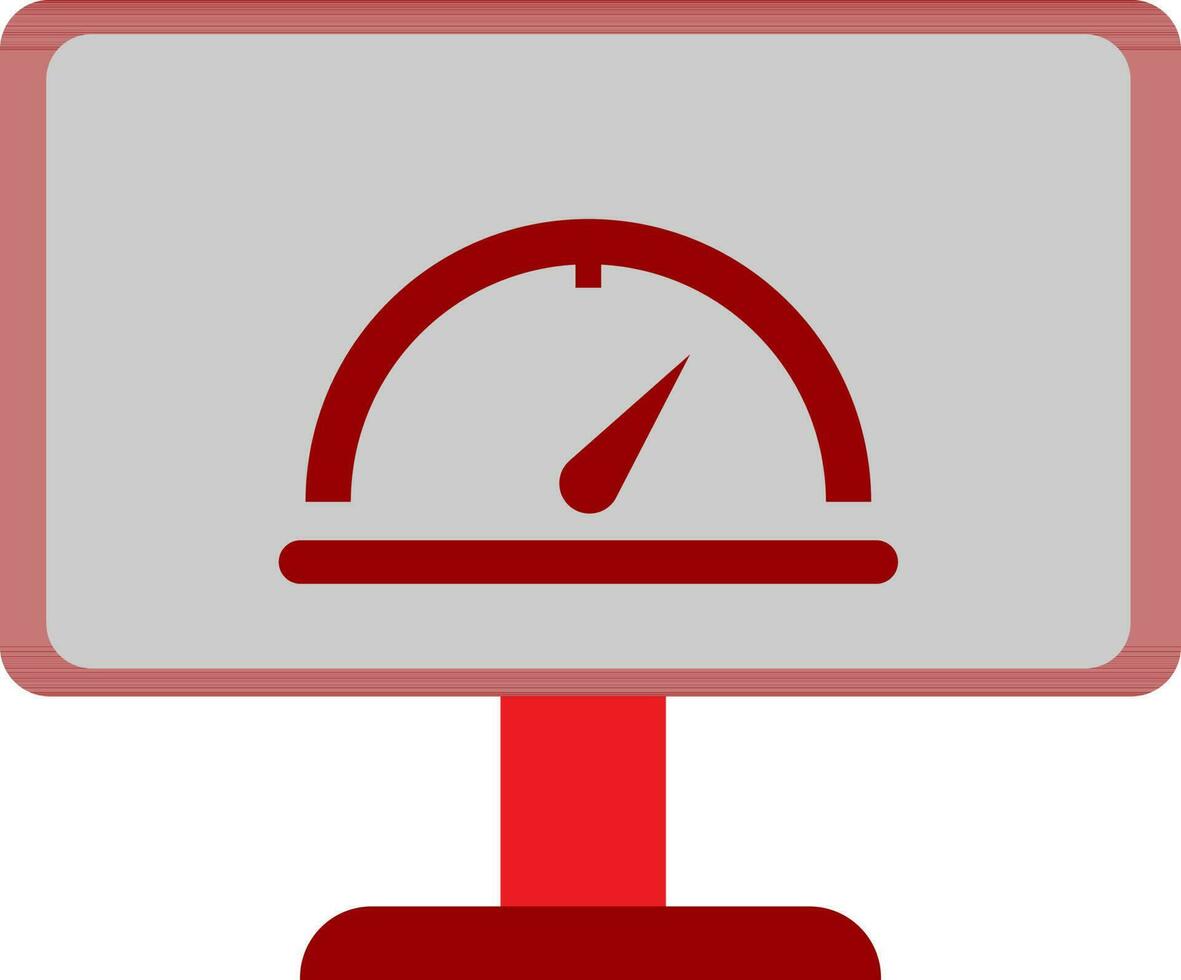Grey and red laptop acceleration. vector