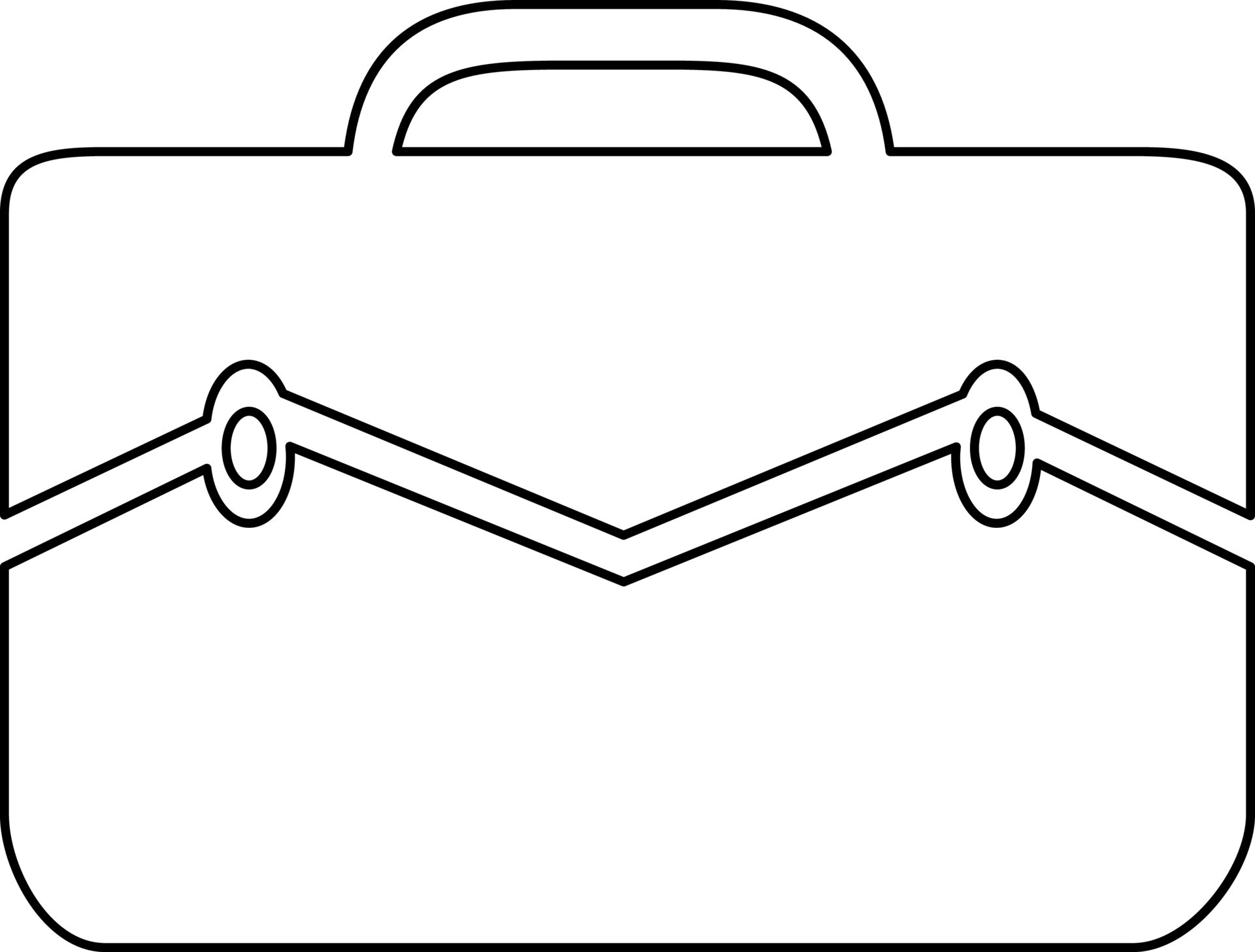 Black line art illustration of a briefcase bag. 24369989 Vector Art at