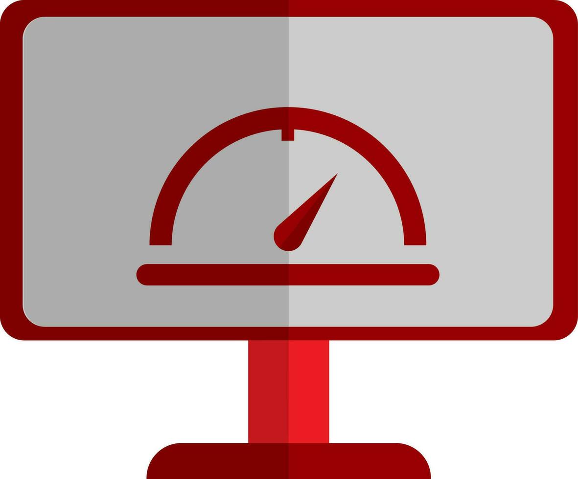 Grey and red laptop acceleration. vector