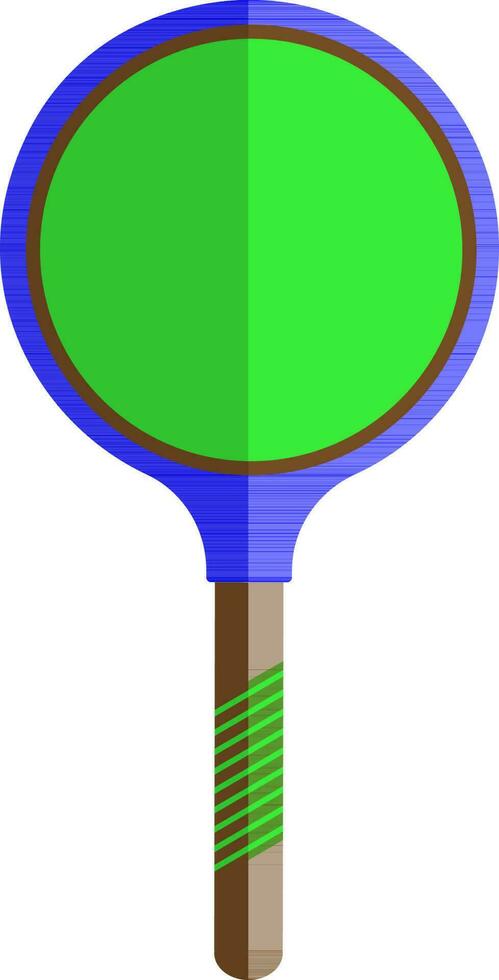 Blue and green magnifying glass. vector