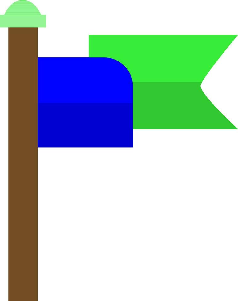 plano estilo bandera en marrón, azul y verde color. vector