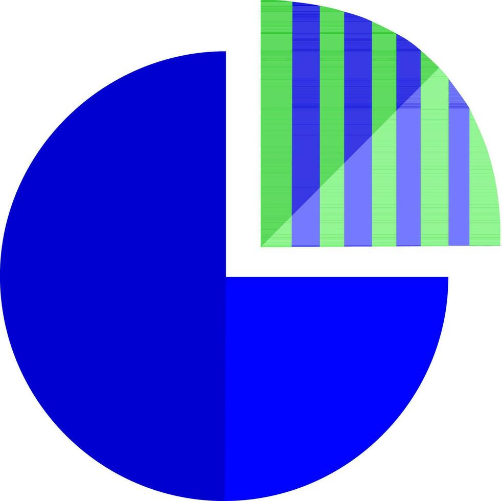Blue and green pie chart. vector