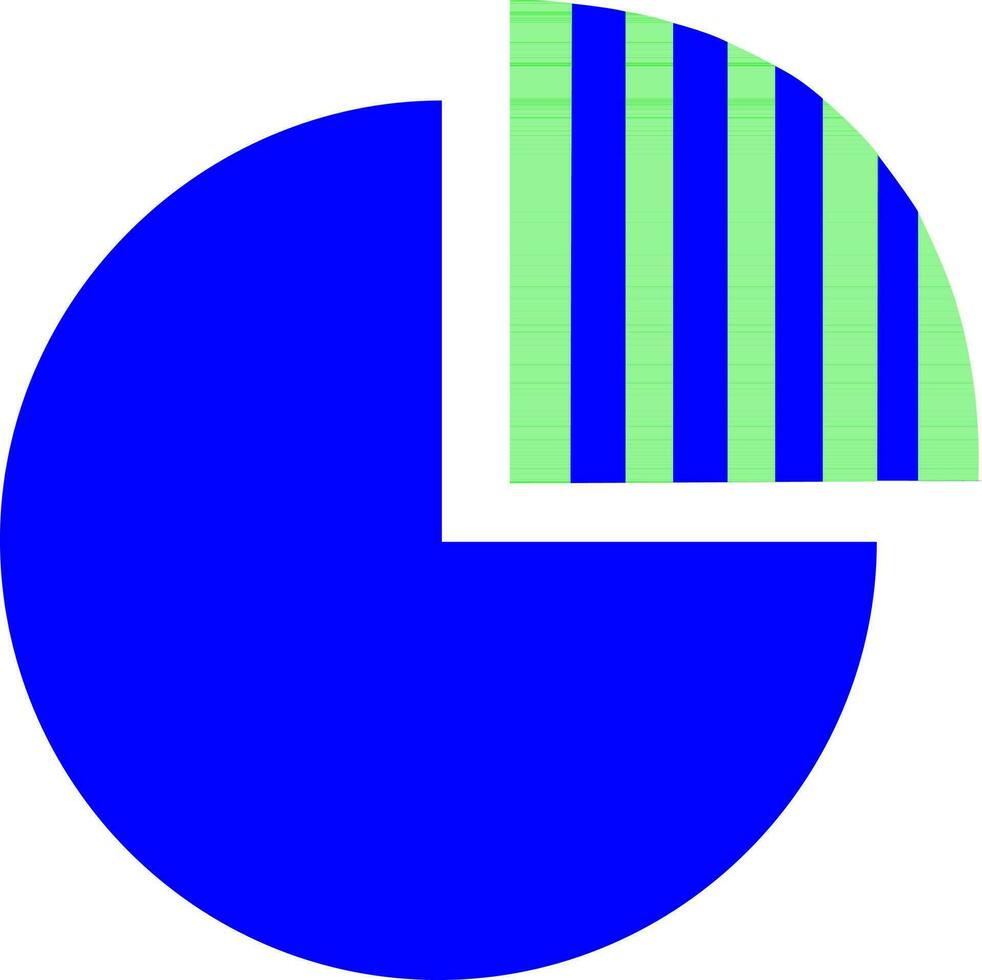 Blue and green pie chart. vector