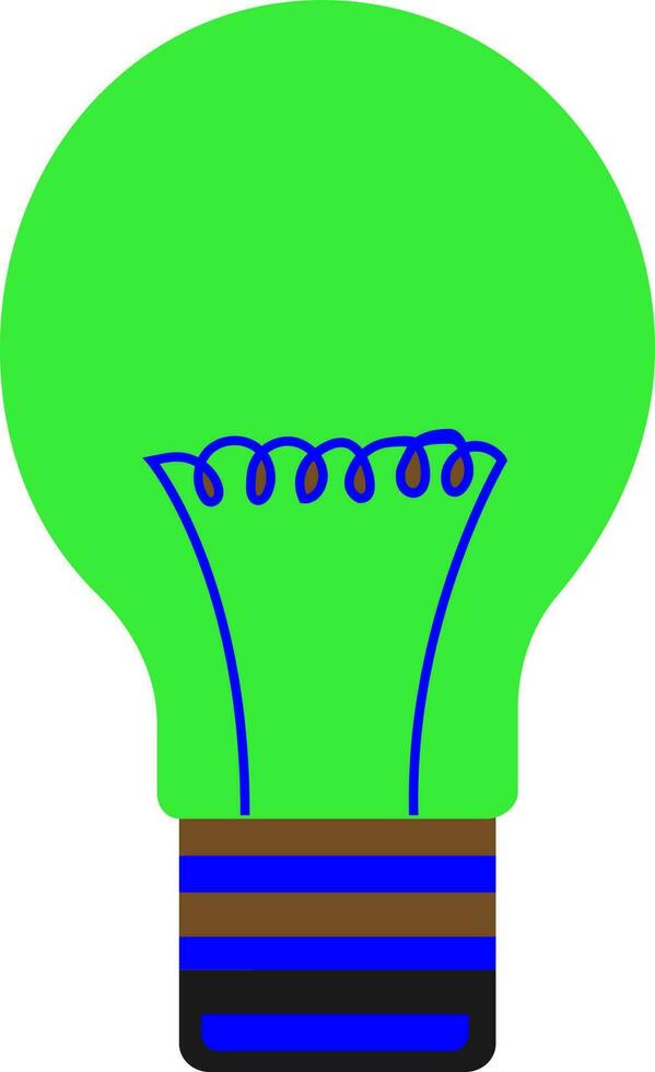 Green and blue electric bulb. vector