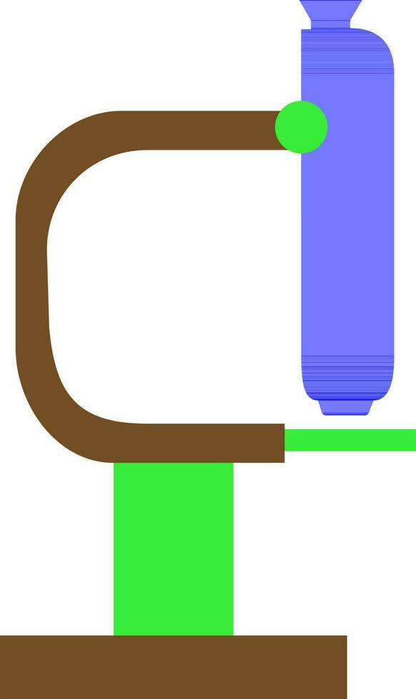 Blue and brown microscope. vector