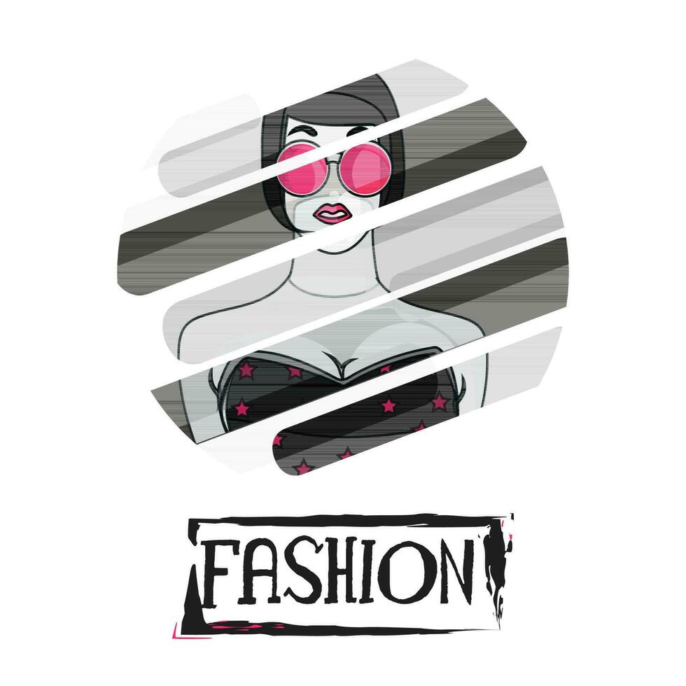 Abstract Fashion background with young girl. vector