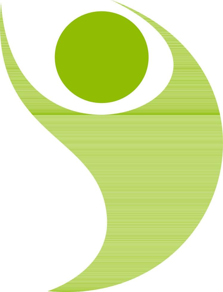 Flat style human icon in green color. vector