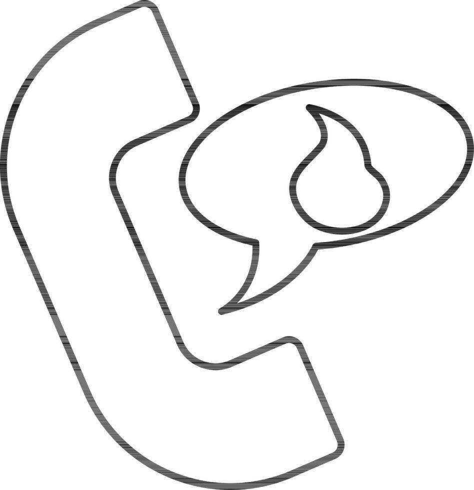 Icon of fire emergency telephone. vector