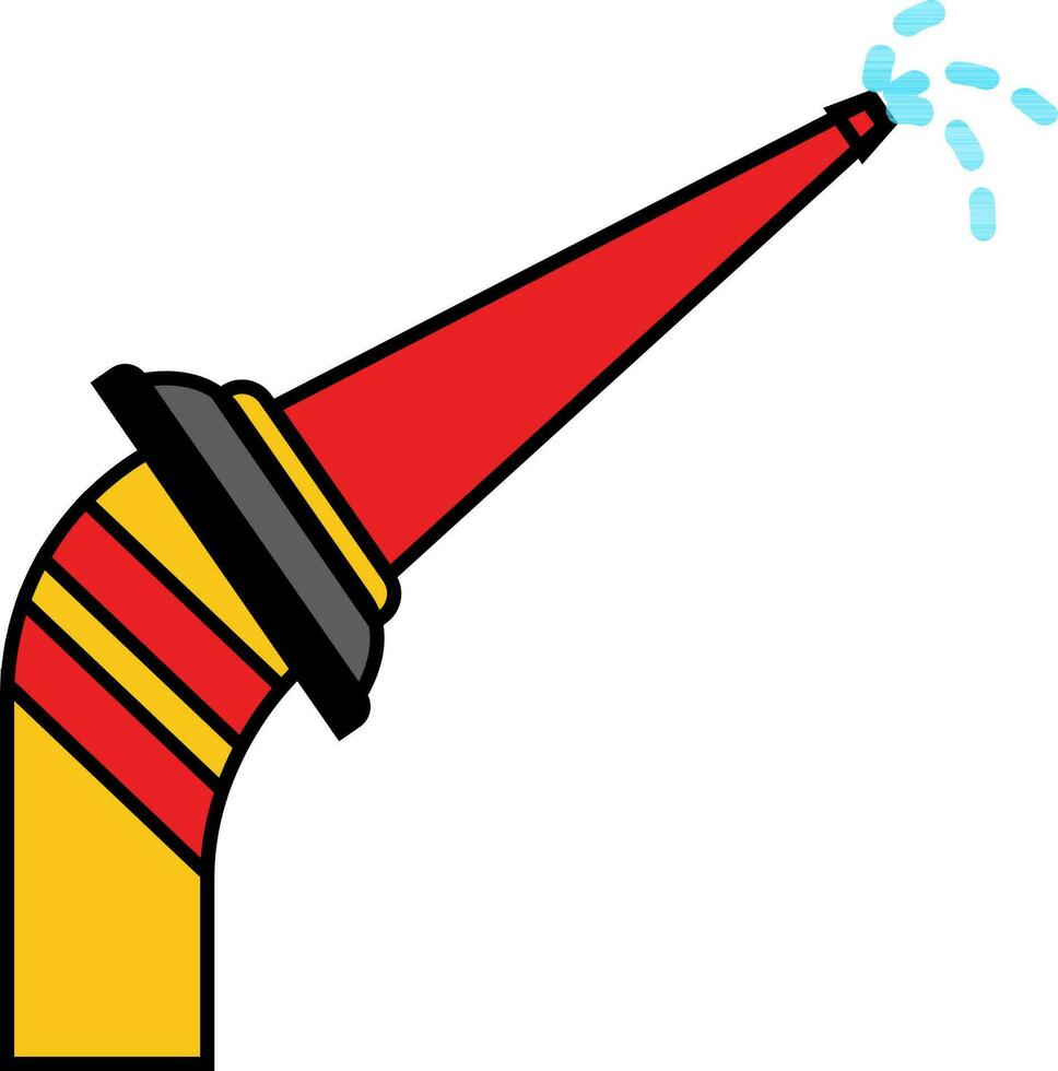 Illustration of fire hose with water suopply. vector