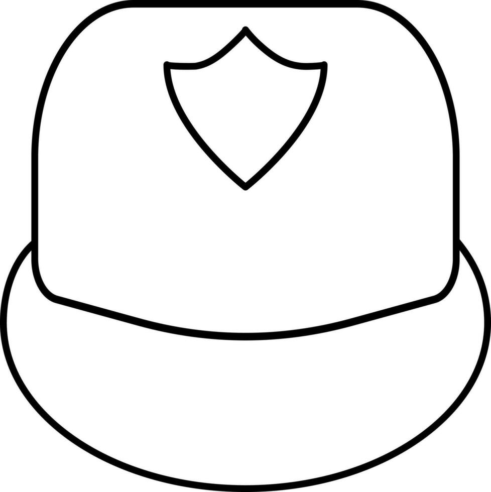 Icon of fireman helmet in flat style. vector